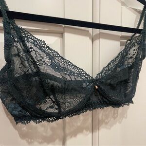 Green Lace Underwire Bra